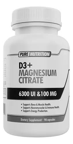 PURE NUTRITION D3 + MAGNESIUM CITRATE 90 caps